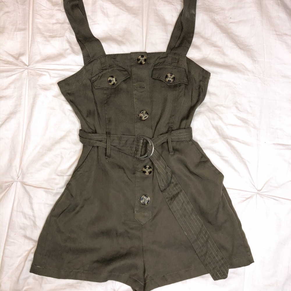 Olive Green Short Romper